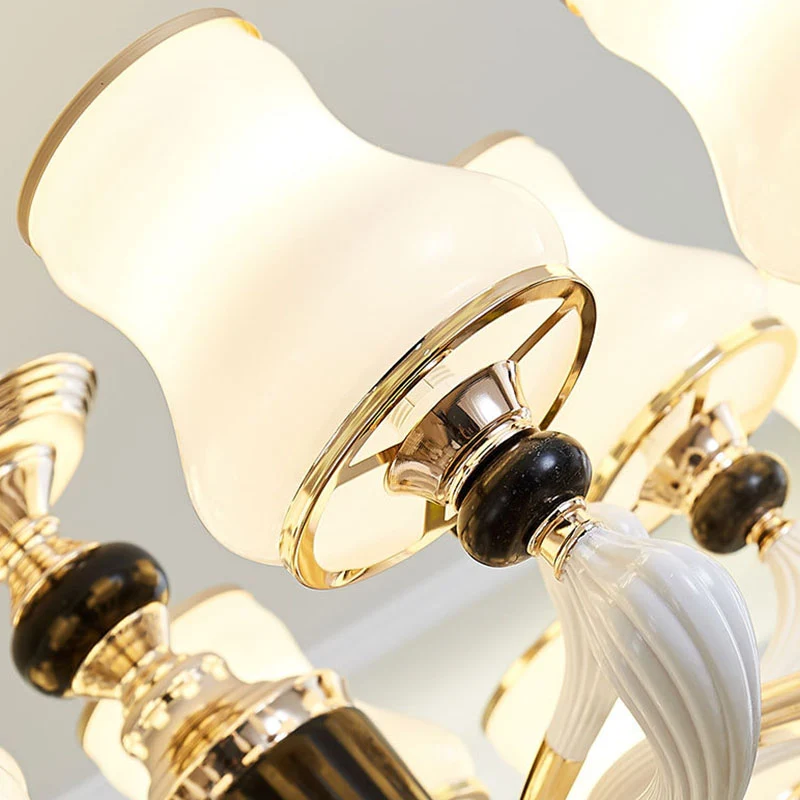 Melkachtig glas uitlopende slingerlamp moderne stijl kroonluchter verlichtingsarmatuur voor eetkamer Clearhalo