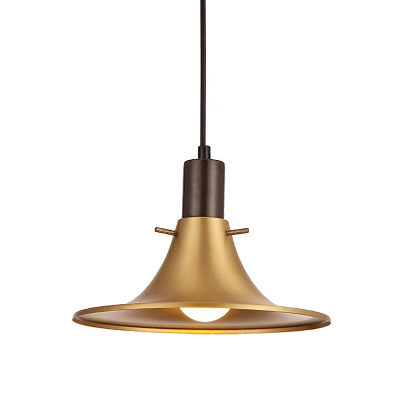 Messing afwerking 1 licht hangende verlichting industriële stijl metalen uitlopende schaduw hangend licht Clearhalo