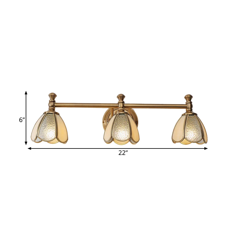 Messing bloemenijdelheid verlichtingsarmatuur traditionele metalen 2/3 lichten badkamer wandkandelaar Clearhalo