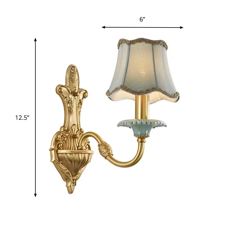 Messing Geschulpte Muurverlichting Rustieke Stijl Stof 1/2 Lichten Eetkamer Muurbevestiging Lichtpunt Clearhalo