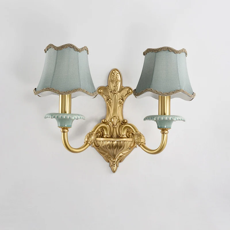 Messing Geschulpte Muurverlichting Rustieke Stijl Stof 1/2 Lichten Eetkamer Muurbevestiging Lichtpunt Clearhalo