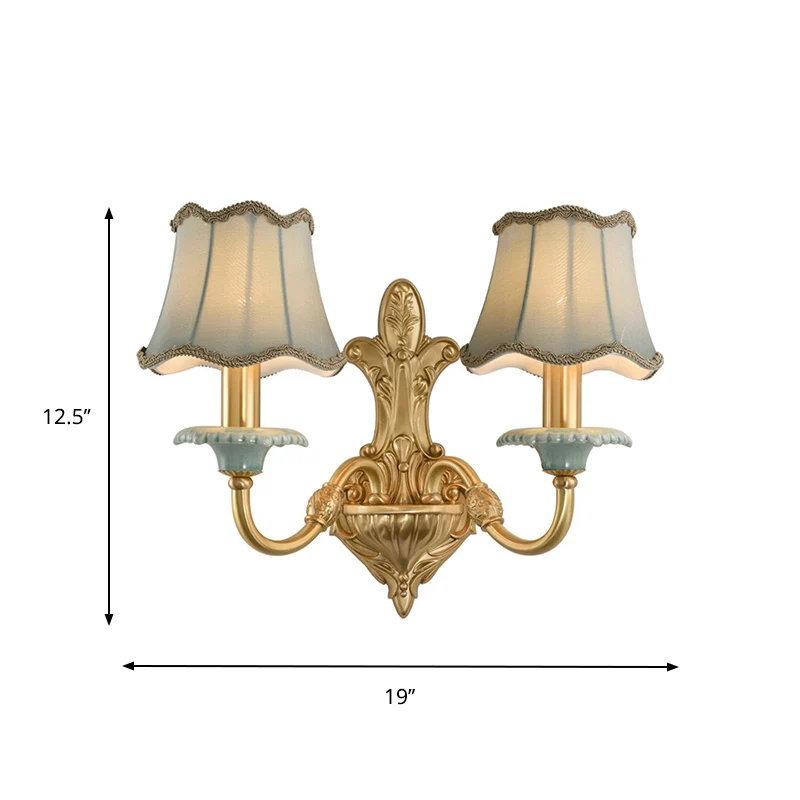 Messing Geschulpte Muurverlichting Rustieke Stijl Stof 1/2 Lichten Eetkamer Muurbevestiging Lichtpunt Clearhalo