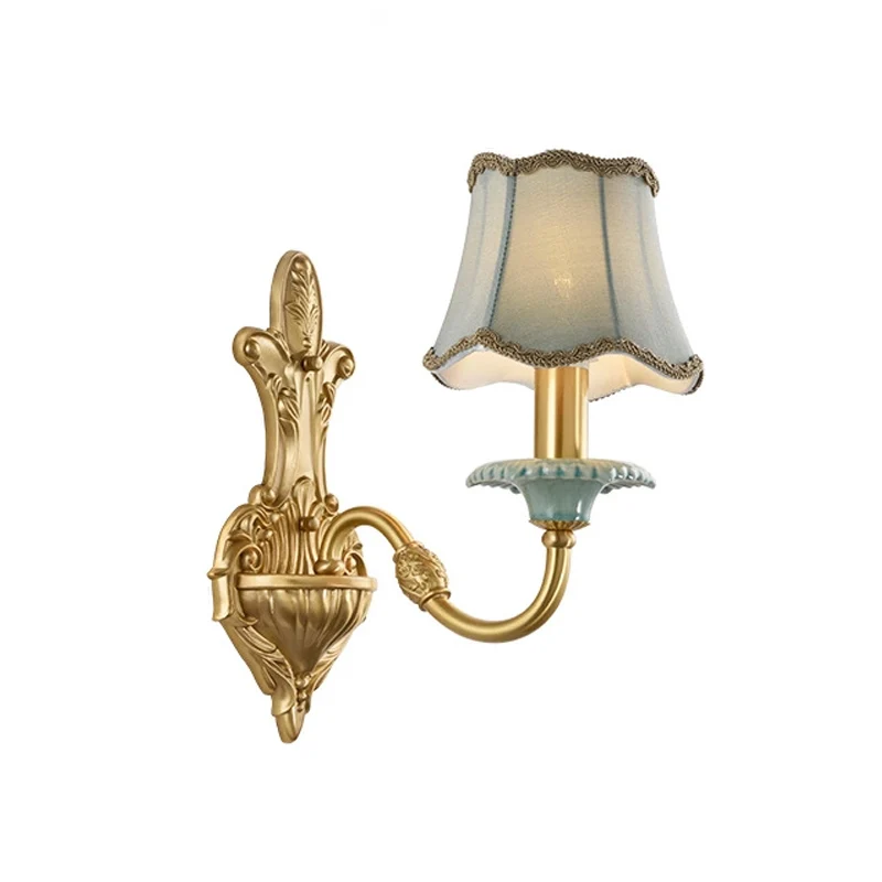 Messing Geschulpte Muurverlichting Rustieke Stijl Stof 1/2 Lichten Eetkamer Muurbevestiging Lichtpunt Clearhalo