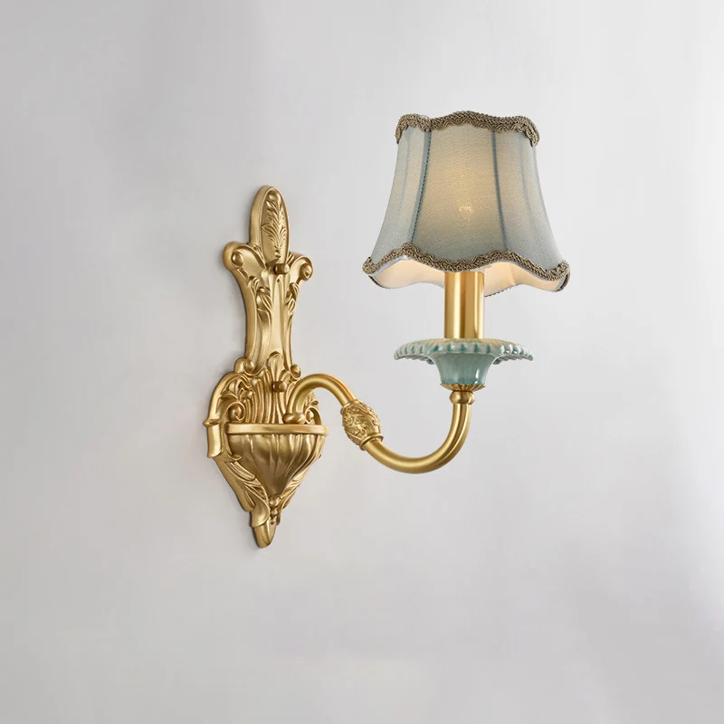 Messing Geschulpte Muurverlichting Rustieke Stijl Stof 1/2 Lichten Eetkamer Muurbevestiging Lichtpunt Clearhalo