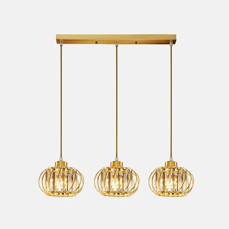 Messing Globe hanglamp moderne stijl kristallen hangende plafondlantaarn voor diner Clearhalo