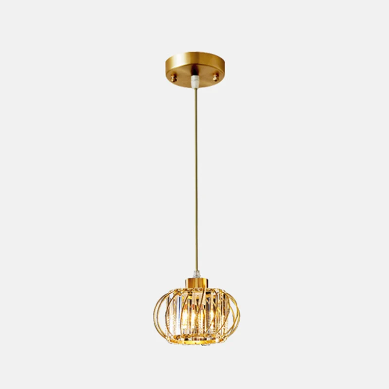 Messing Globe hanglamp moderne stijl kristallen hangende plafondlantaarn voor diner Clearhalo