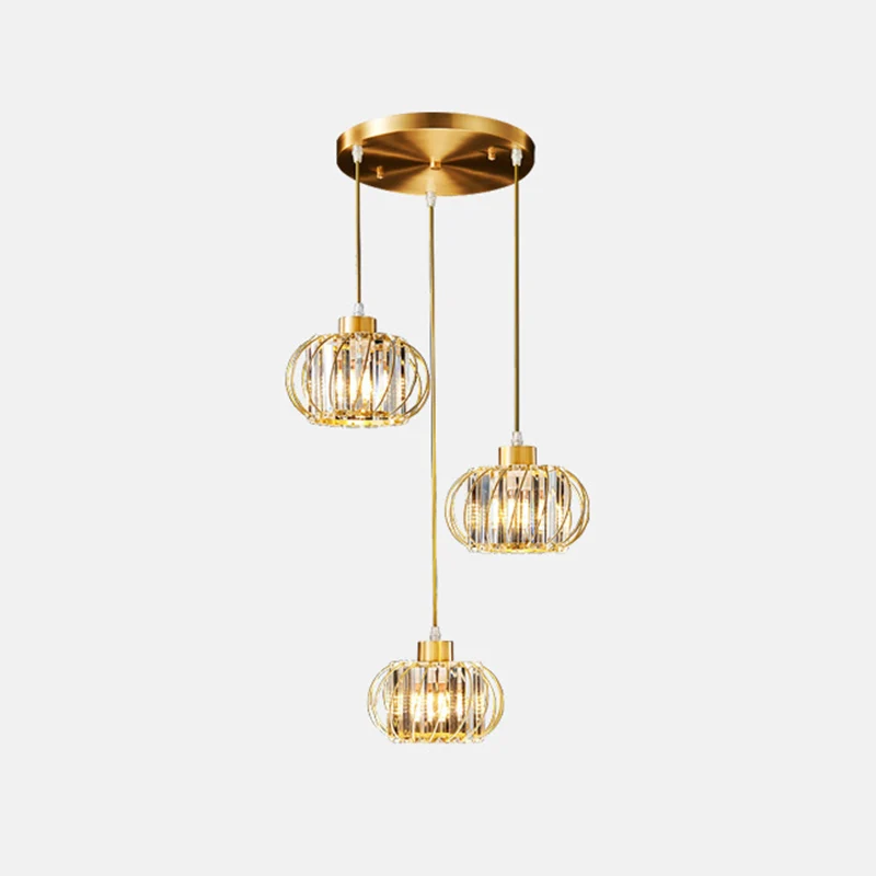 Messing Globe hanglamp moderne stijl kristallen hangende plafondlantaarn voor diner Clearhalo