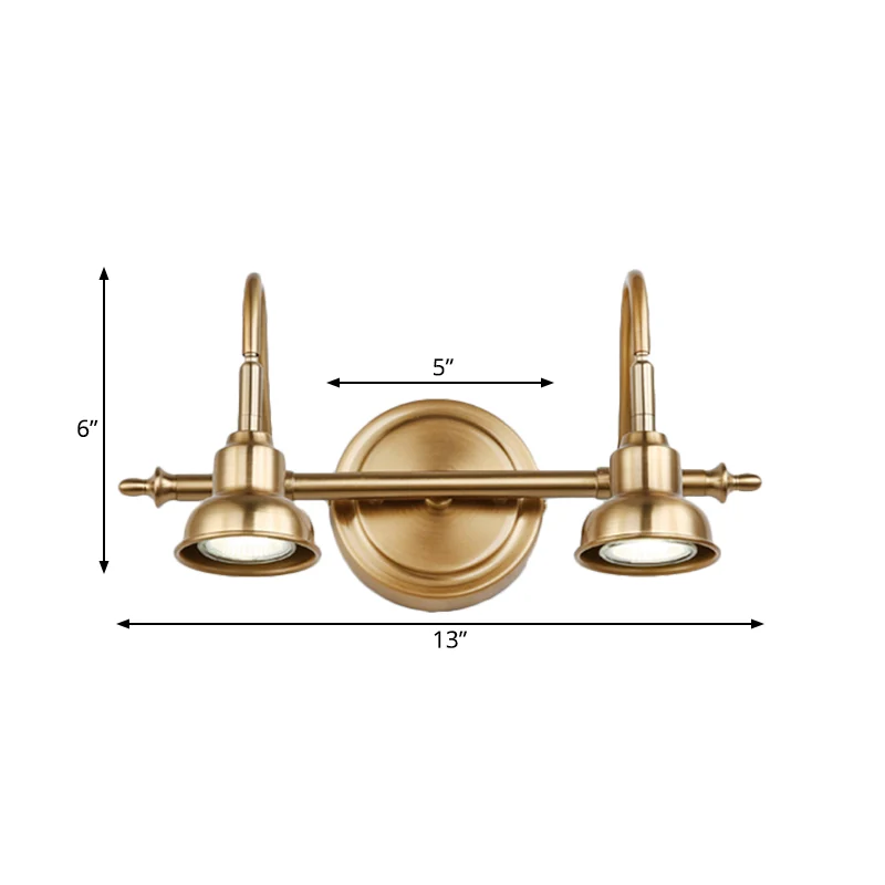 Messing lineaire LED-ijdelheidverlichting Traditionele metalen 2/3/4-lichts badkamer wandkandelaar Clearhalo