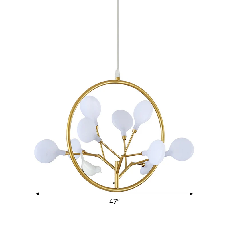 Messing tak kroonluchter hanglamp postmoderne metalen LED-hanglampset, warm/wit licht Clearhalo