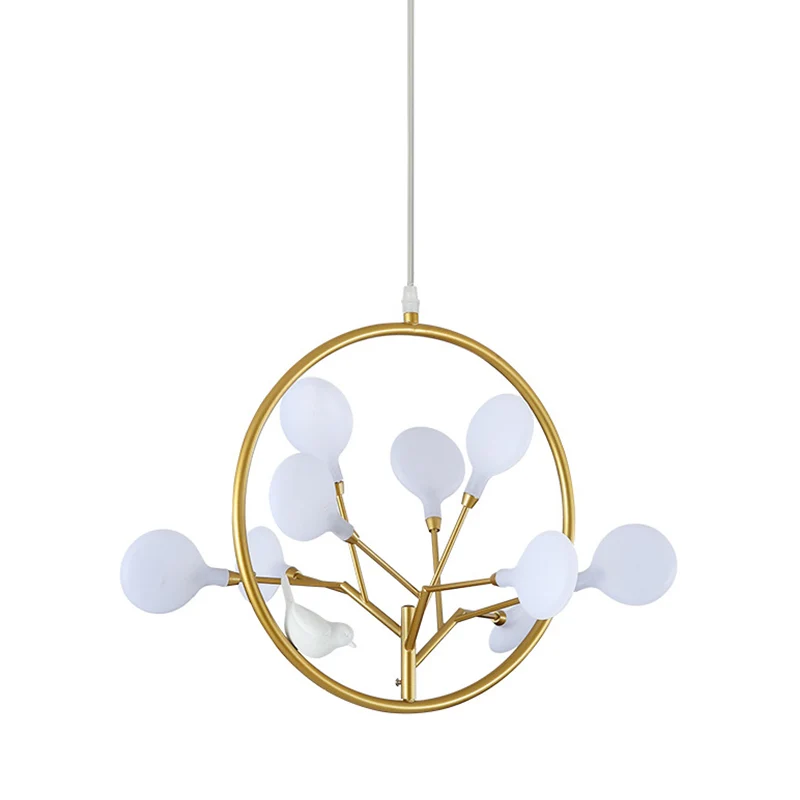 Messing tak kroonluchter hanglamp postmoderne metalen LED-hanglampset, warm/wit licht Clearhalo
