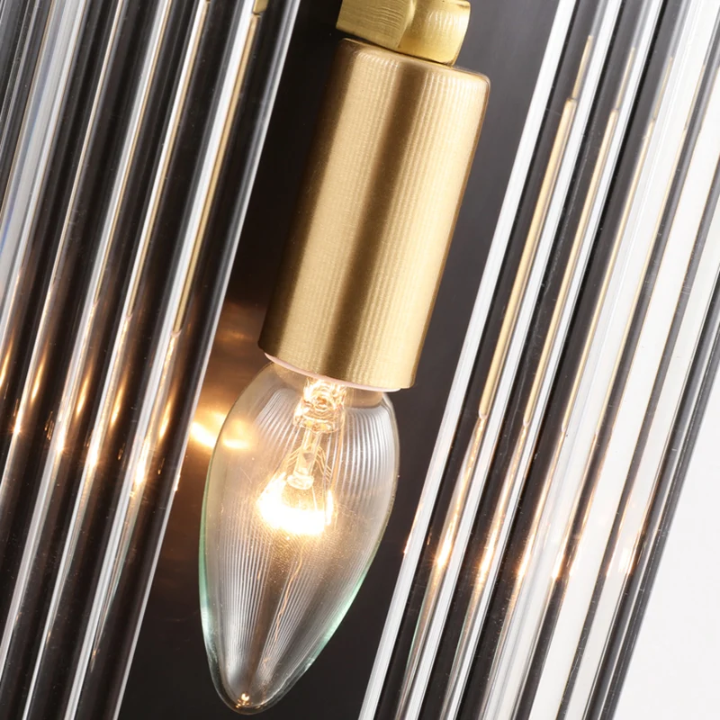 Messing/zwarte afwerking Halfcilindrische wandlamp Midden van de eeuw Metalen 1/2-kops wandgemonteerde lichtarmatuur Clear...