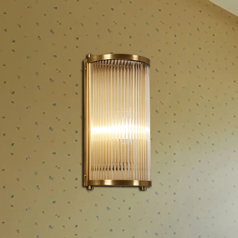 Messing/zwarte afwerking Halfcilindrische wandlamp Midden van de eeuw Metalen 1/2-kops wandgemonteerde lichtarmatuur Clear...