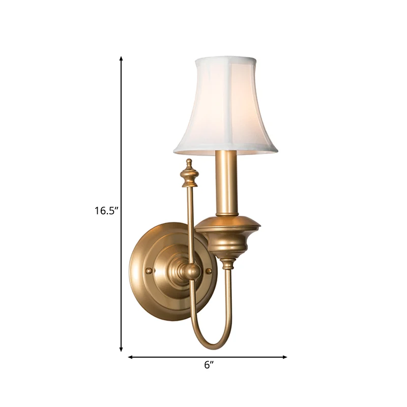 Metaal goud schans licht armatuur bel schaduw 1-lichts rustieke wandgemonteerde verlichting voor slaapkamer Clearhalo