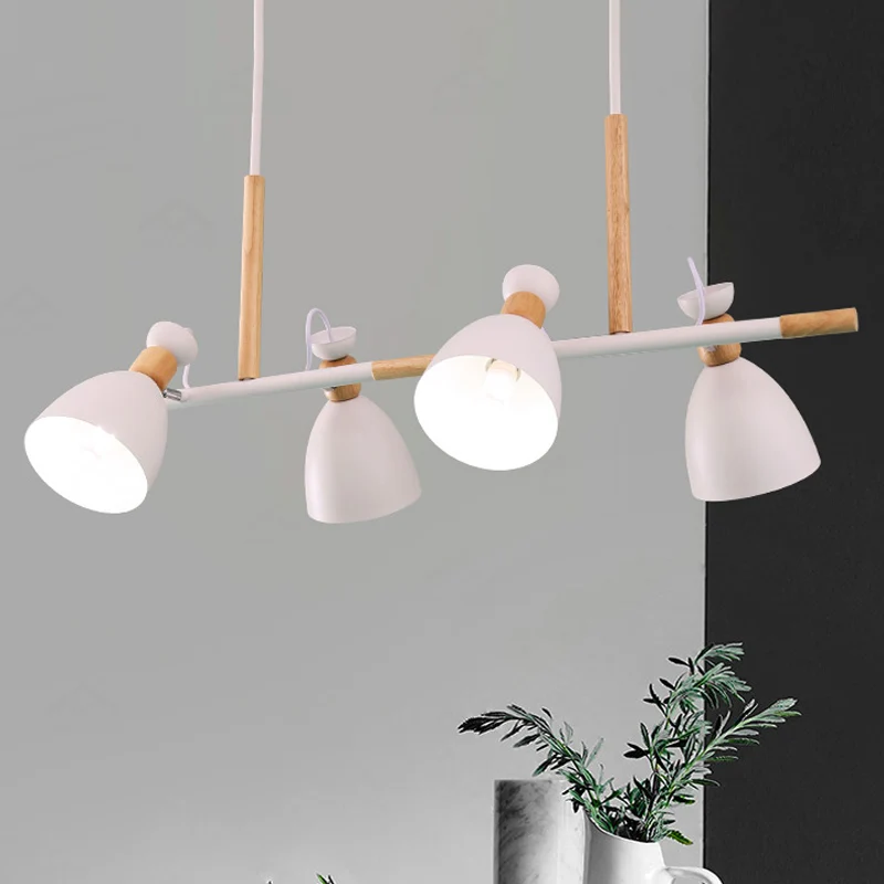 Metal Dome Shade Island kroonluchter 4-kops hangende hanglamp Scandinavische stijl groen/grijs/wit Clearhalo