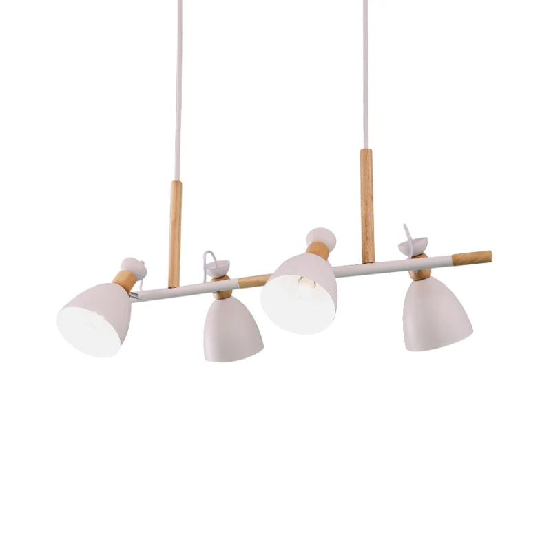 Metal Dome Shade Island kroonluchter 4-kops hangende hanglamp Scandinavische stijl groen/grijs/wit Clearhalo