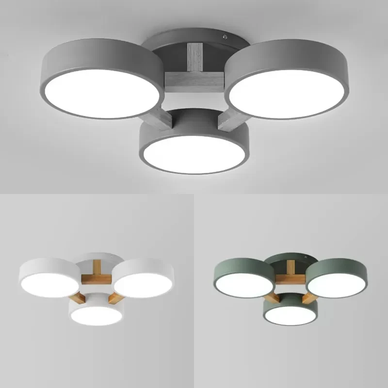 Metal Drum Semi Inbouw Licht Woonkamer 3 Hoofden Macaron Loft Plafondlamp Clearhalo