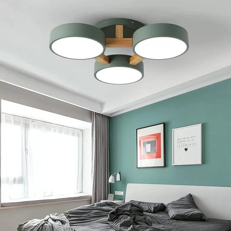 Metal Drum Semi Inbouw Licht Woonkamer 3 Hoofden Macaron Loft Plafondlamp Clearhalo