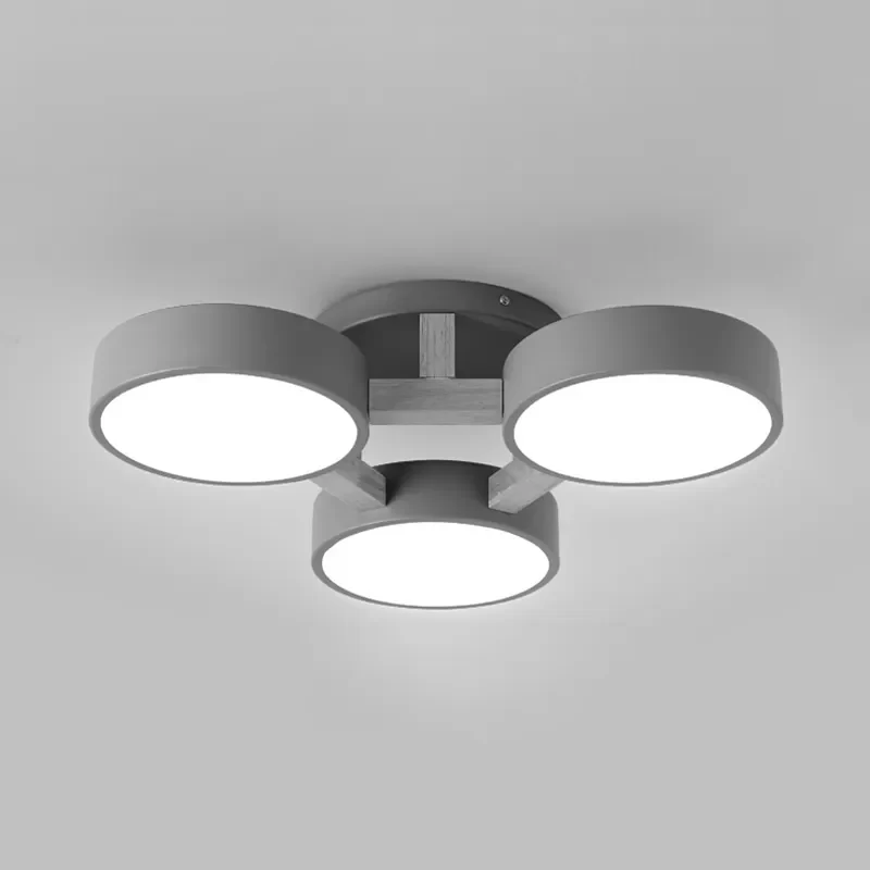 Metal Drum Semi Inbouw Licht Woonkamer 3 Hoofden Macaron Loft Plafondlamp Clearhalo