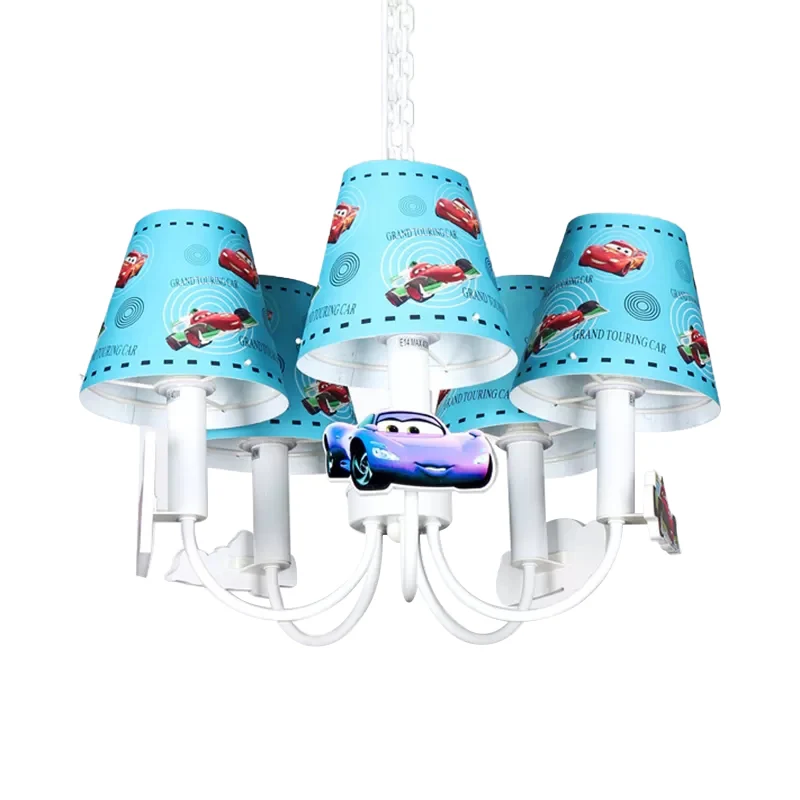 Metalen autohanglamp Vijf lampen Moderne stijl kroonluchter blauw voor jongensslaapkamer Clearhalo