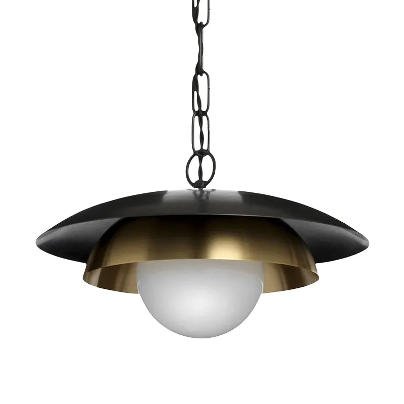 Metalen bol plafondlamp eigentijds 1 kop messing hanglamp voor veranda Clearhalo