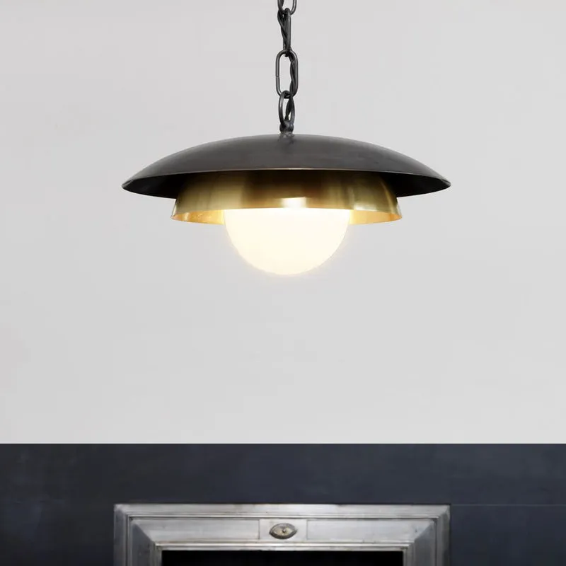 Metalen bol plafondlamp eigentijds 1 kop messing hanglamp voor veranda Clearhalo