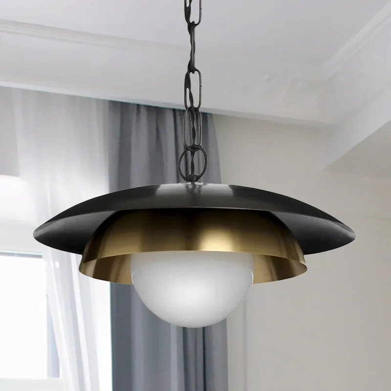Metalen bol plafondlamp eigentijds 1 kop messing hanglamp voor veranda Clearhalo