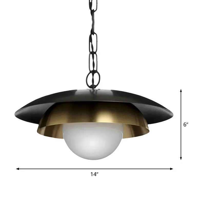 Metalen bol plafondlamp eigentijds 1 kop messing hanglamp voor veranda Clearhalo