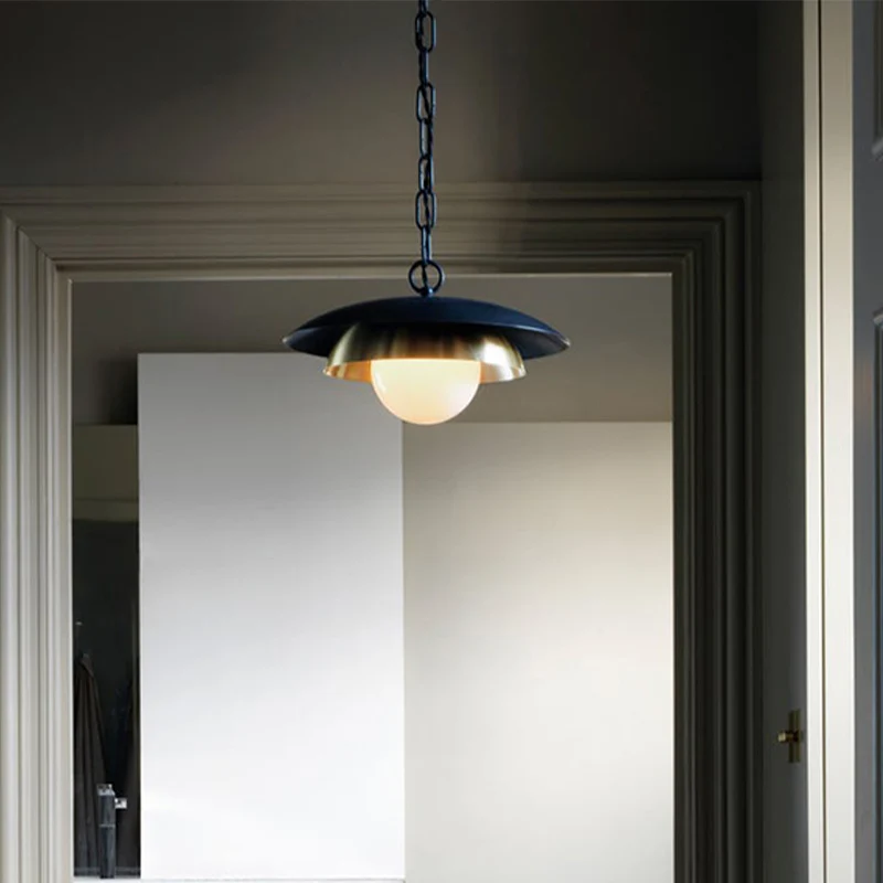 Metalen bol plafondlamp eigentijds 1 kop messing hanglamp voor veranda Clearhalo