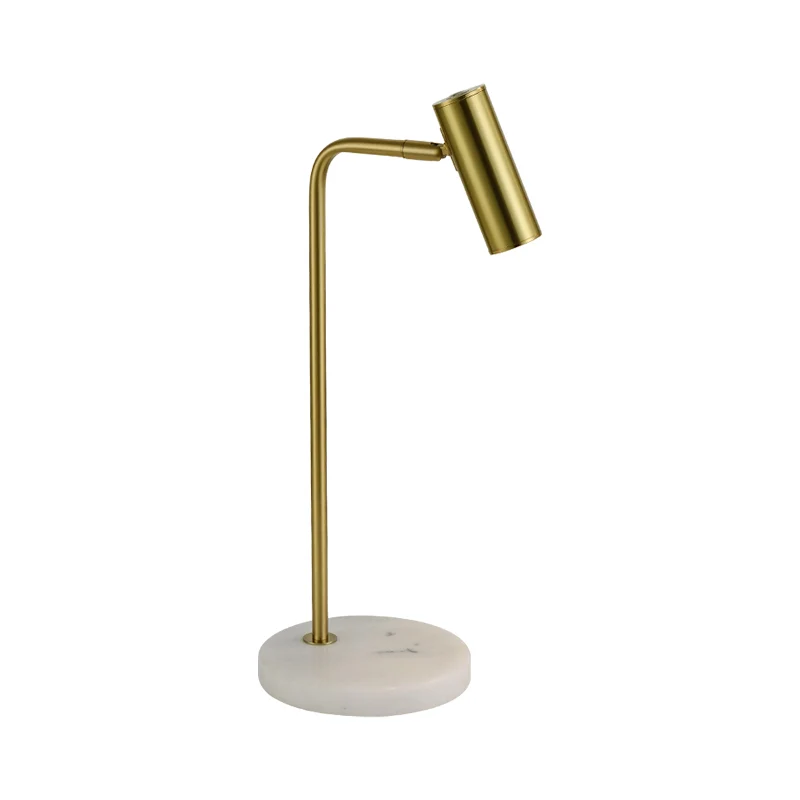 Metalen buisvormige nachttafelverlichting Post-moderne 1-lamp gouden nachtkastjelamp met schuine arm voor studeerkamer Cle...