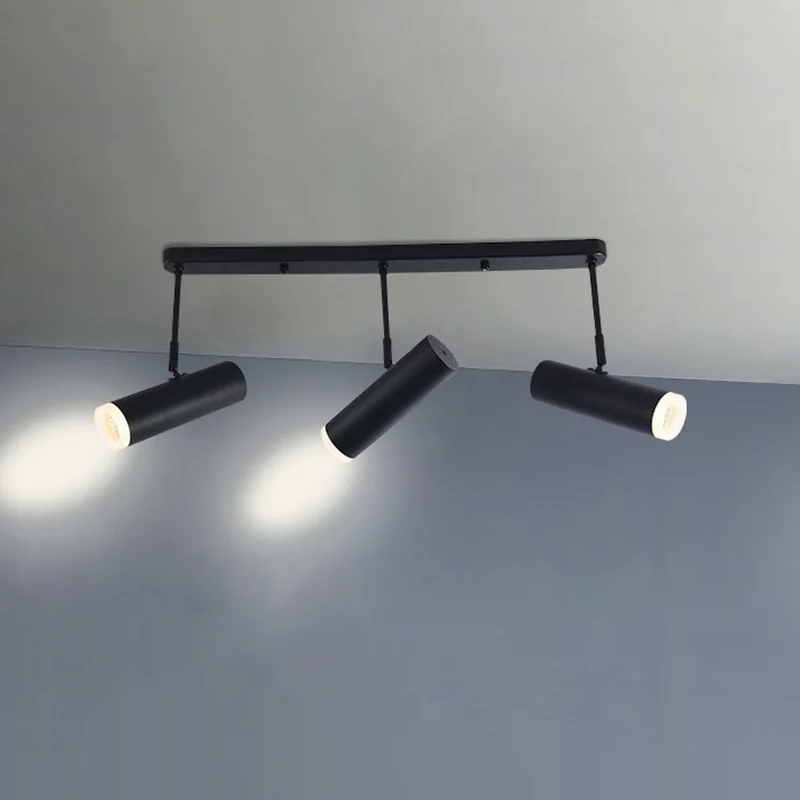 Metalen buisvormige spot-plafondlamp Moderne LED-ophangverlichting voor de woonkamer Clearhalo