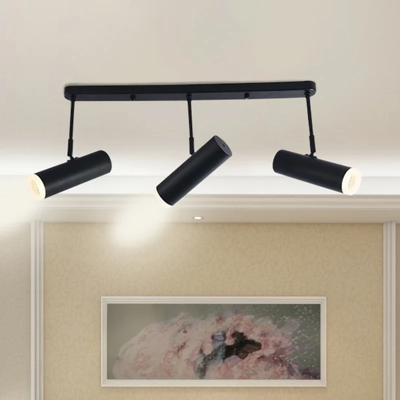 Metalen buisvormige spot-plafondlamp Moderne LED-ophangverlichting voor de woonkamer Clearhalo