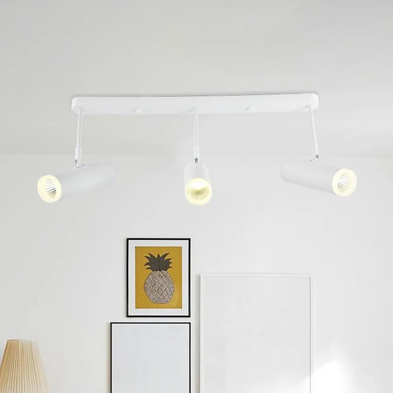 Metalen buisvormige spot-plafondlamp Moderne LED-ophangverlichting voor de woonkamer Clearhalo