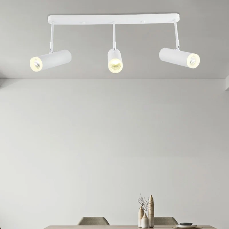 Metalen buisvormige spot-plafondlamp Moderne LED-ophangverlichting voor de woonkamer Clearhalo