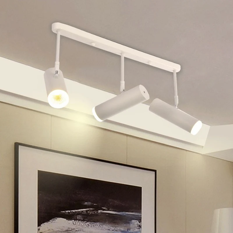 Metalen buisvormige spot-plafondlamp Moderne LED-ophangverlichting voor de woonkamer Clearhalo