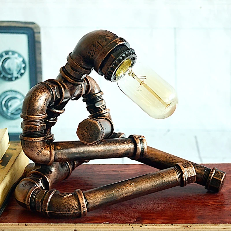 Metalen gekruiste robottaaklamp Vintage 1 lamp studeerkamer nachtkastje licht roest Clearhalo