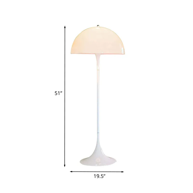 Metalen halve bol leeslamp Nordic 1 kop wit staande lamp voor slaapkamer Clearhalo