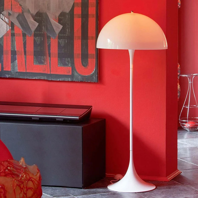 Metalen halve bol leeslamp Nordic 1 kop wit staande lamp voor slaapkamer Clearhalo
