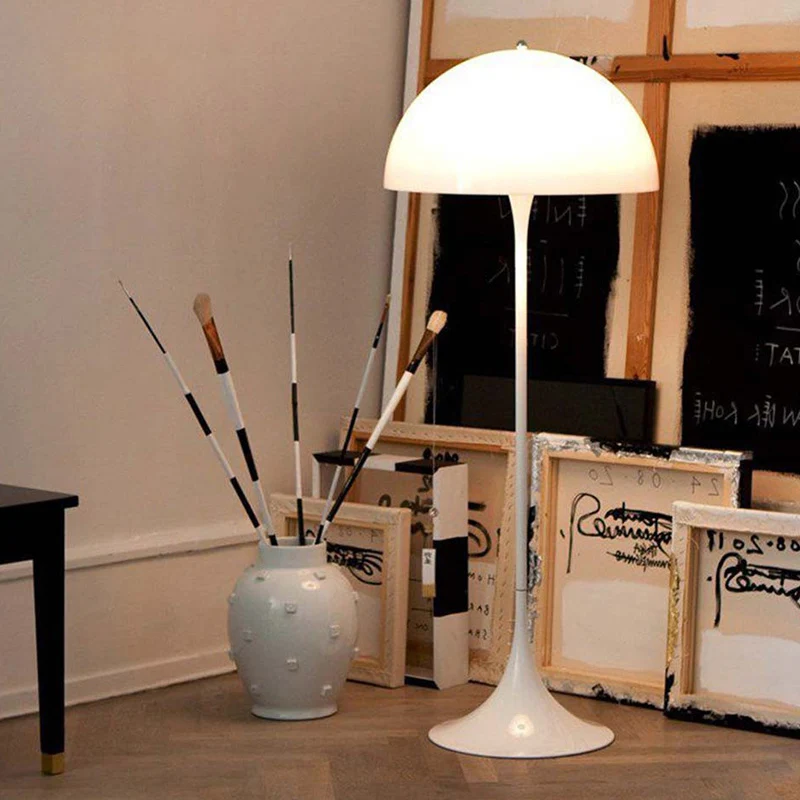 Metalen halve bol leeslamp Nordic 1 kop wit staande lamp voor slaapkamer Clearhalo