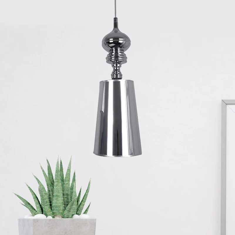 Metalen kegel slingerlicht Eenvoud 1 kop hangende hanglamp zilver/goud, 6"/8"/10" breed Clearhalo