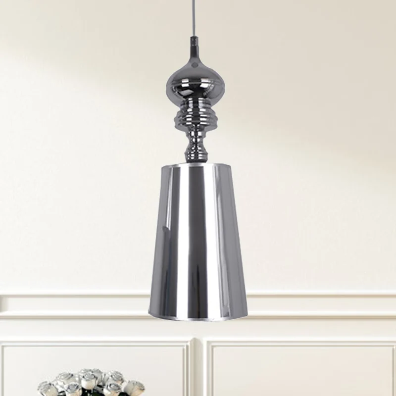 Metalen kegel slingerlicht Eenvoud 1 kop hangende hanglamp zilver/goud, 6"/8"/10" breed Clearhalo
