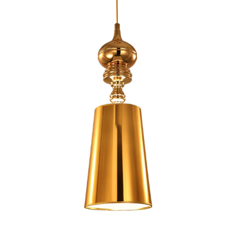 Metalen kegel slingerlicht Eenvoud 1 kop hangende hanglamp zilver/goud, 6"/8"/10" breed Clearhalo