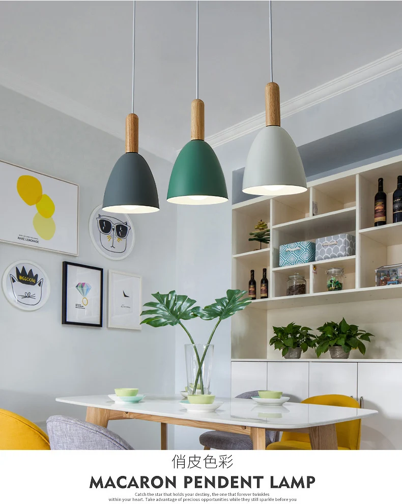 Metalen koepelschaduw hanglamp woonkamer 3 licht bitterkoekjes massief houten verlichtingsarmatuur hanger Clearhalo