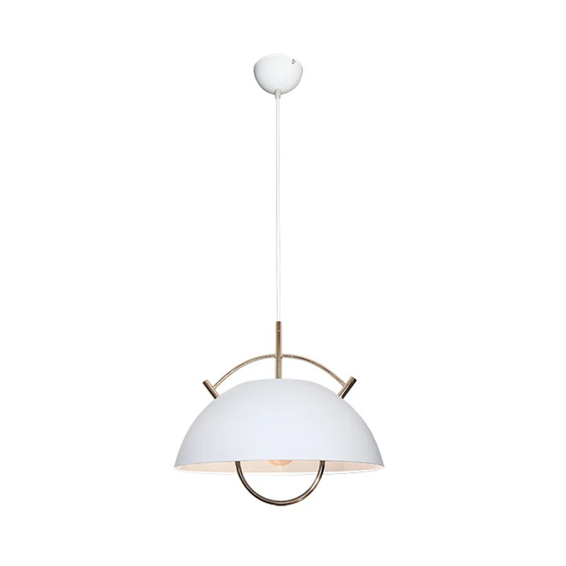 Metalen kom Down Lighting Macaron 1-kops blauw/wit/kaki hangende plafondlamp met handvat Clearhalo