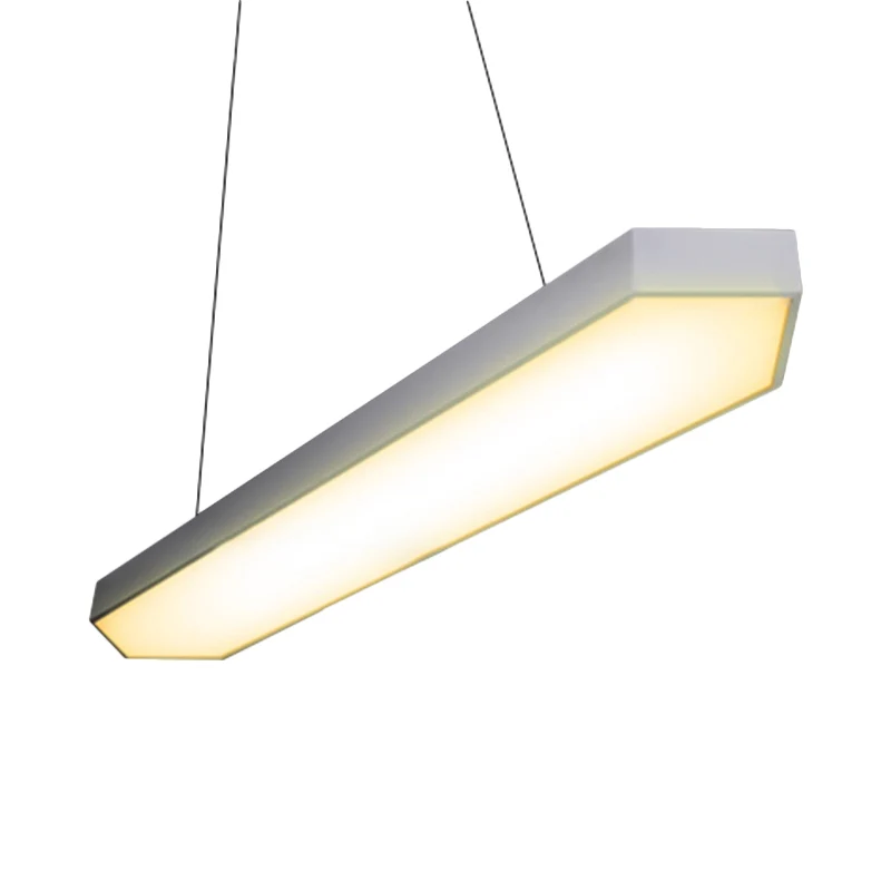 Metalen lineaire hanglamp moderne led wit/zwart/zilver hanglampset wit/warm/natuurlijk licht, 4"/8"/12" breed Clearhalo