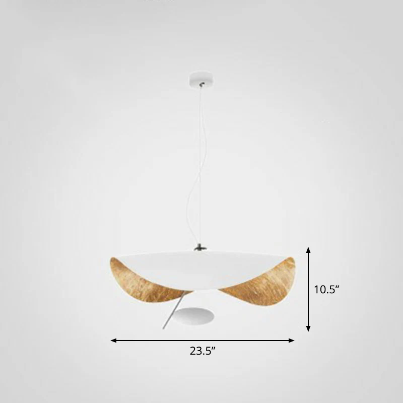 Metalen lotusbladvormige hanglamp Postmoderne hangende plafondlamp met 2 koppen boven tafel Clearhalo