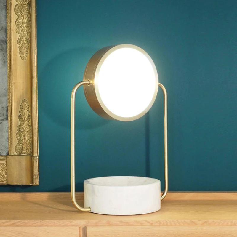 Metalen ronde nachttafellamp modernistisch 1-lamp goud verstelbare nachtkastjeverlichting voor studeerkamer Clearhalo