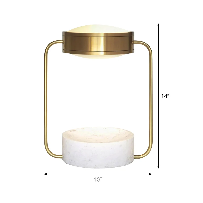 Metalen ronde nachttafellamp modernistisch 1-lamp goud verstelbare nachtkastjeverlichting voor studeerkamer Clearhalo
