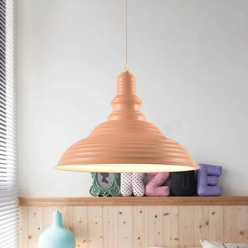 Metalen roze/blauwe hanglamp geribbeld dubbel bubbel 1 licht industriële stijl hanglamp voor slaapkamer Clearhalo