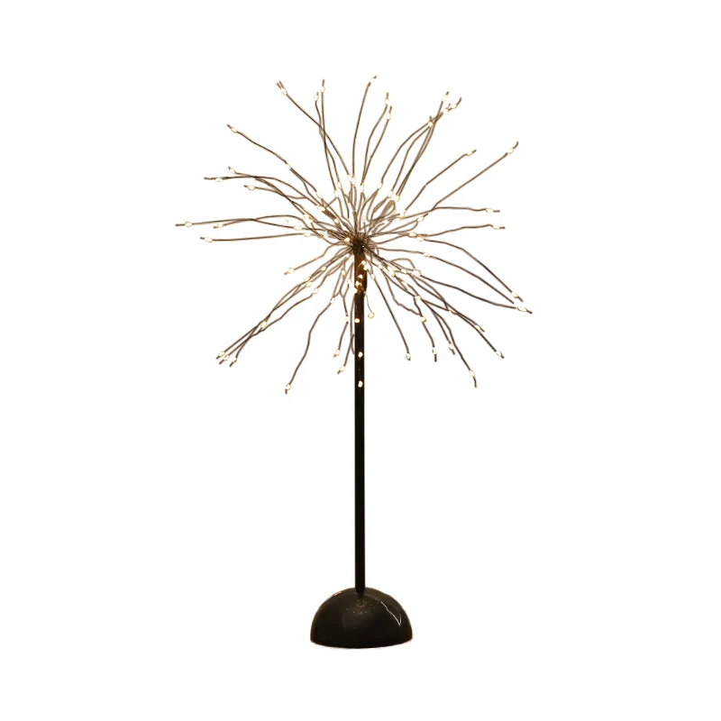 Metalen Starburst-nachttafelverlichting Decoratief LED-nachtkastje zwart voor woonkamer Clearhalo