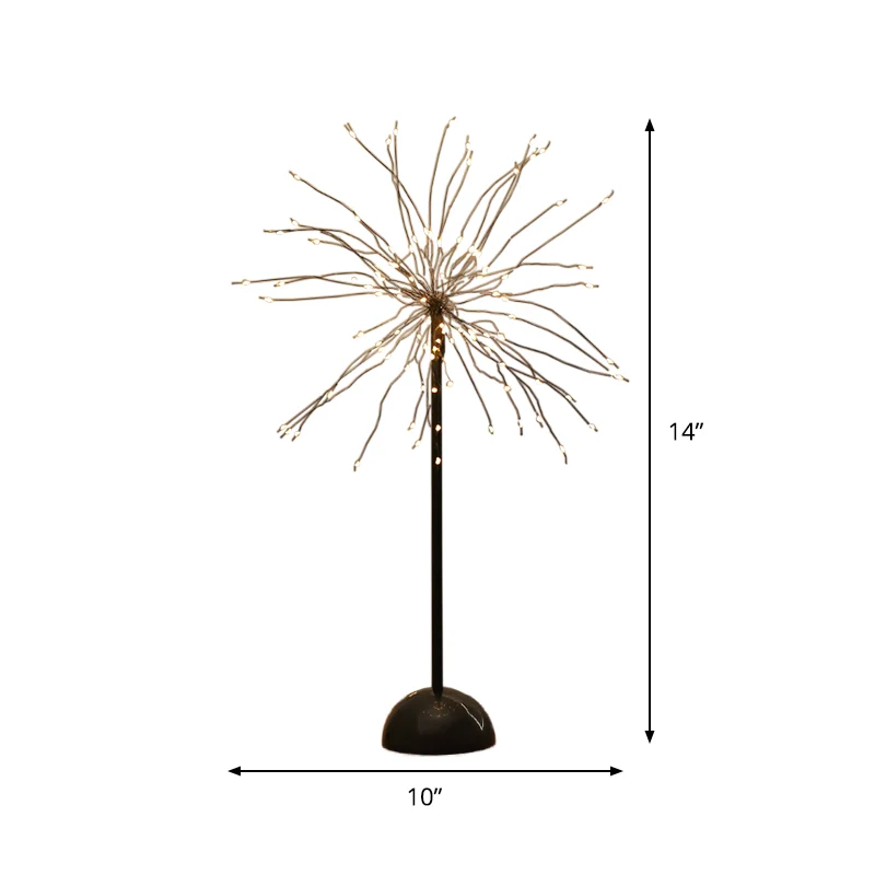 Metalen Starburst-nachttafelverlichting Decoratief LED-nachtkastje zwart voor woonkamer Clearhalo